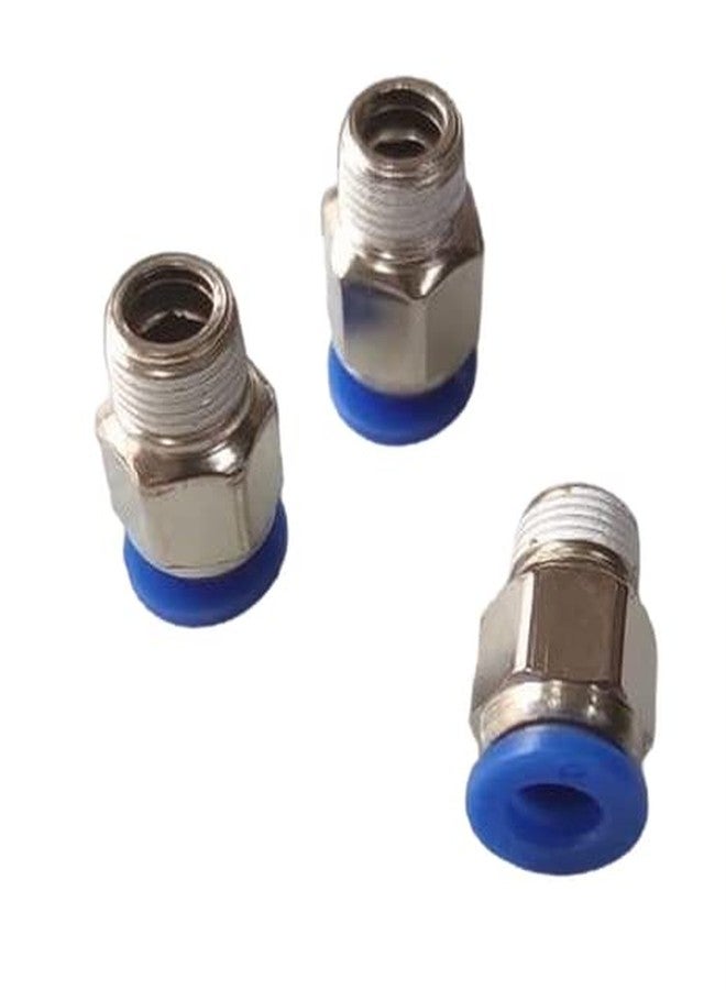 DLEIN Pneumatic Push Type Male Connector Push in Joint Pneumatic Connector Quick Fittings Size: 1/8" X 06 MM OD Quick Air Fittings Size: 1/8" X 06 MM OD (Pack of 3) - Image 1